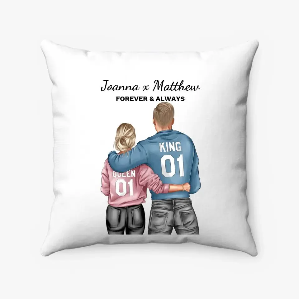 Custom Art Couple Pillow King And Queen