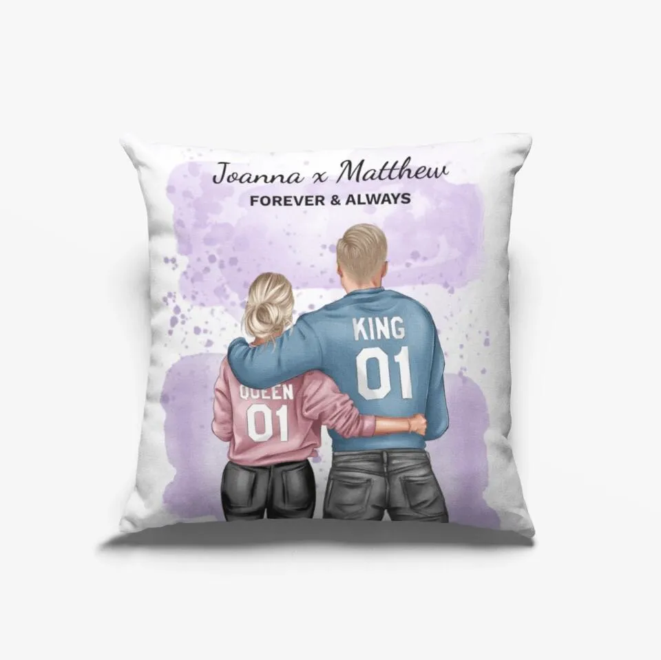 Custom Art Couple Pillow King And Queen