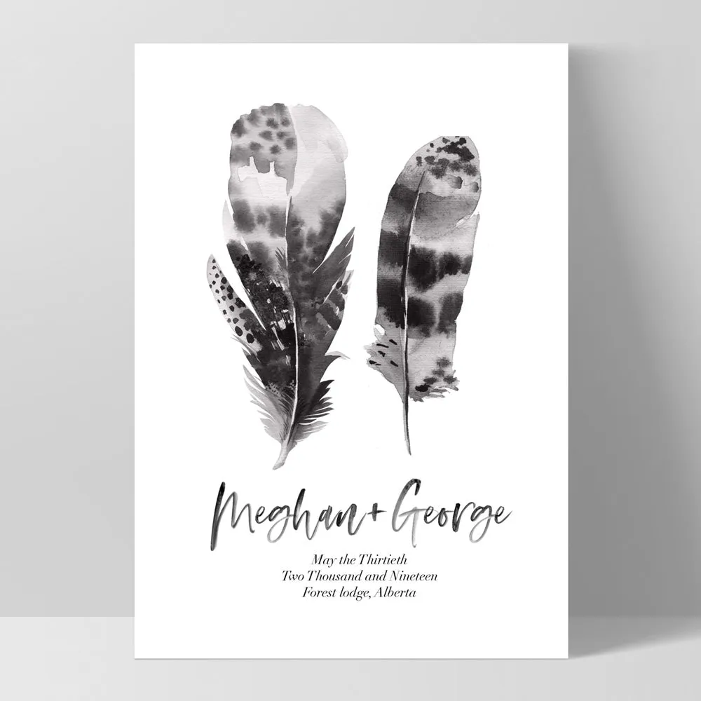 Custom Couple Feathers - Art Print