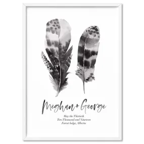 Custom Couple Feathers - Art Print