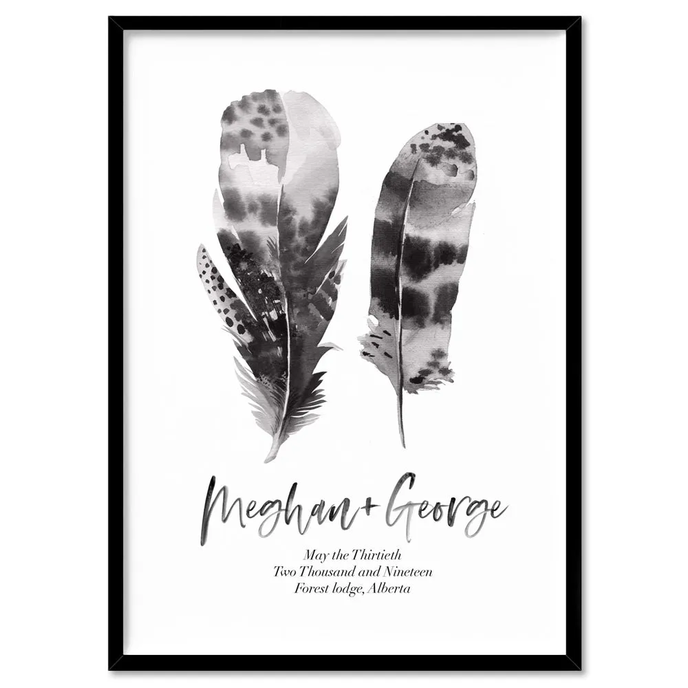 Custom Couple Feathers - Art Print