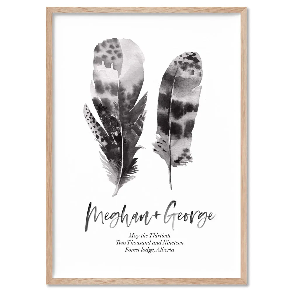 Custom Couple Feathers - Art Print