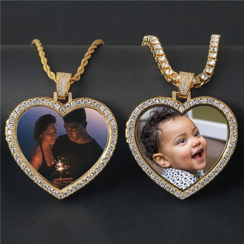 Custom Photo Heart Medallions Necklace Christmas Gifts For Couple