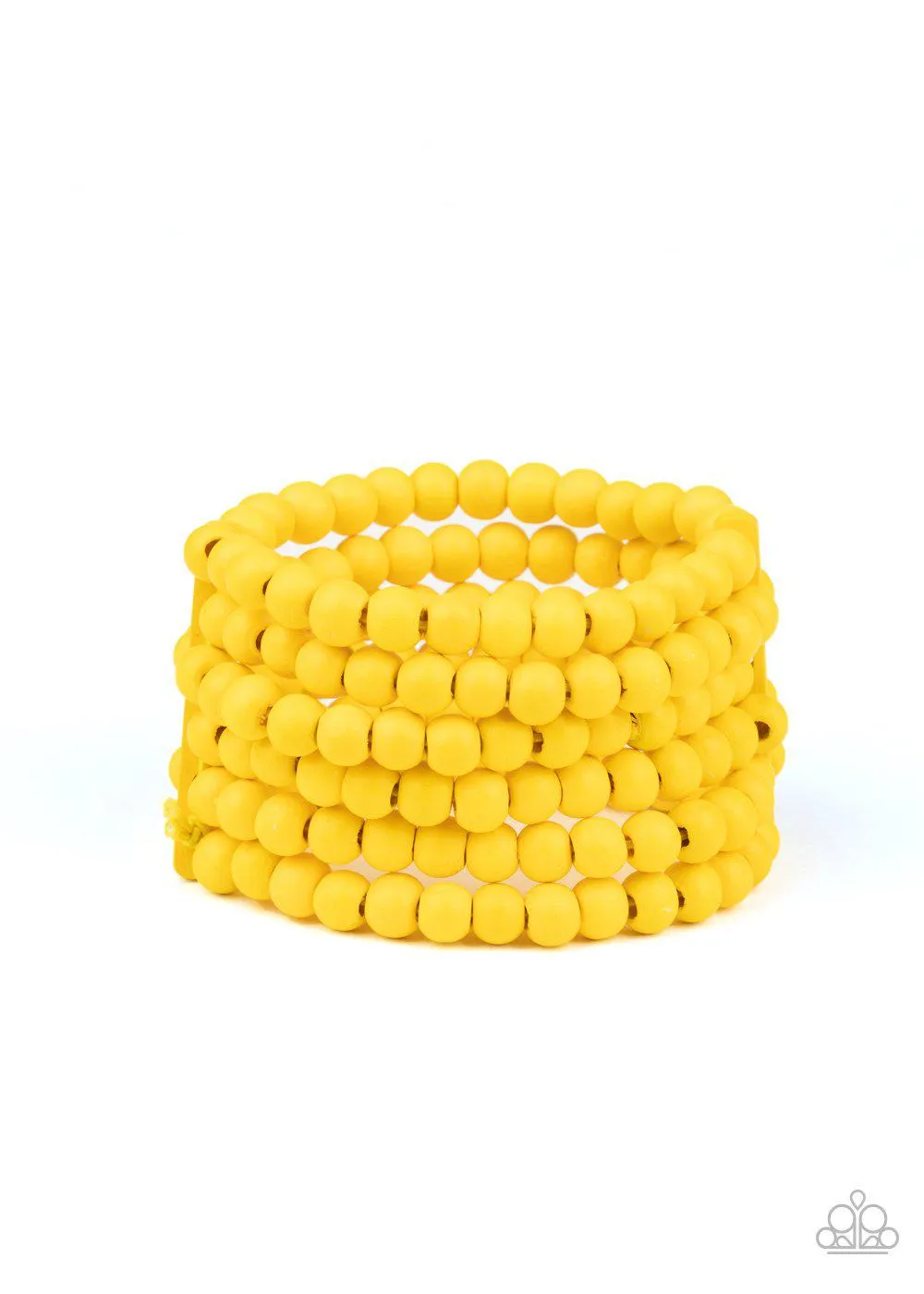 Diving in Maldives Yellow Wood Bracelet - Paparazzi Accessories