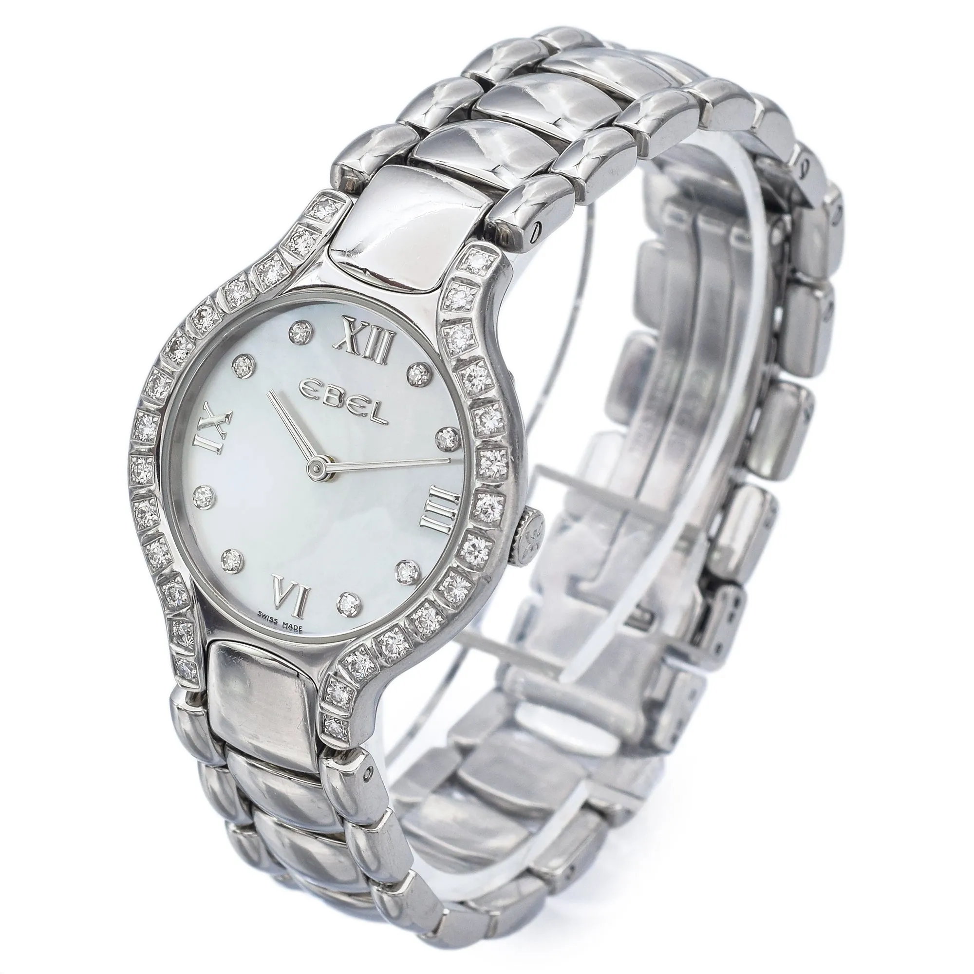 Ebel Beluga E9157428-20 Stainless Steel Diamond MOP Dial Women's Watch 27 mm