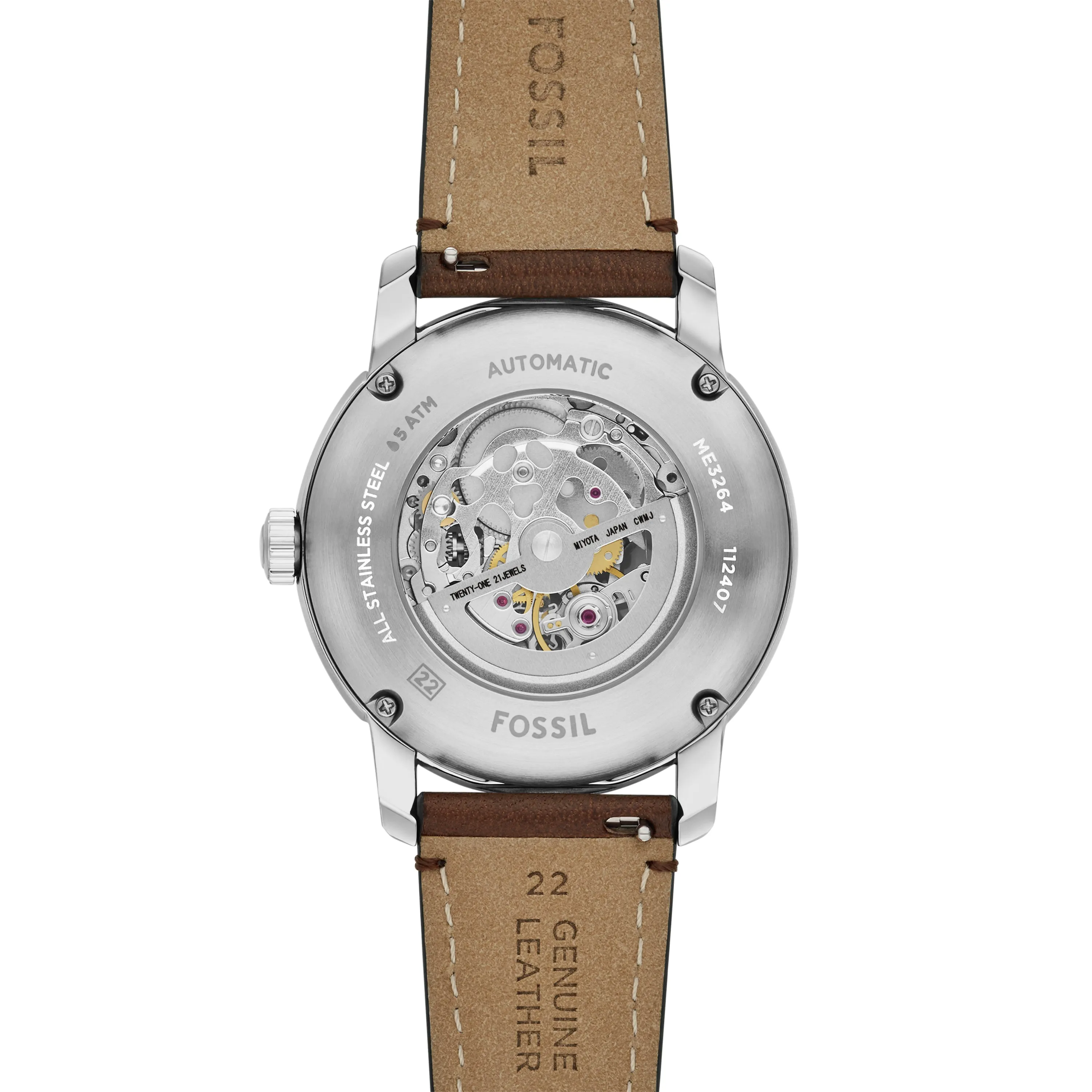 Fossil Heritage Automatic Brown Leather Watch