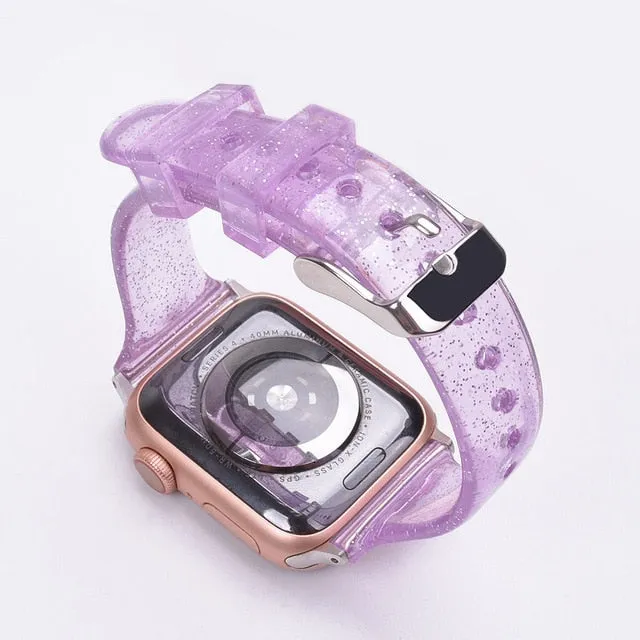 Glitter Silicone Watch Strap for Apple Watch