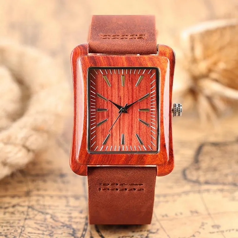 Handmade Genuine Leather Bamboo Watch