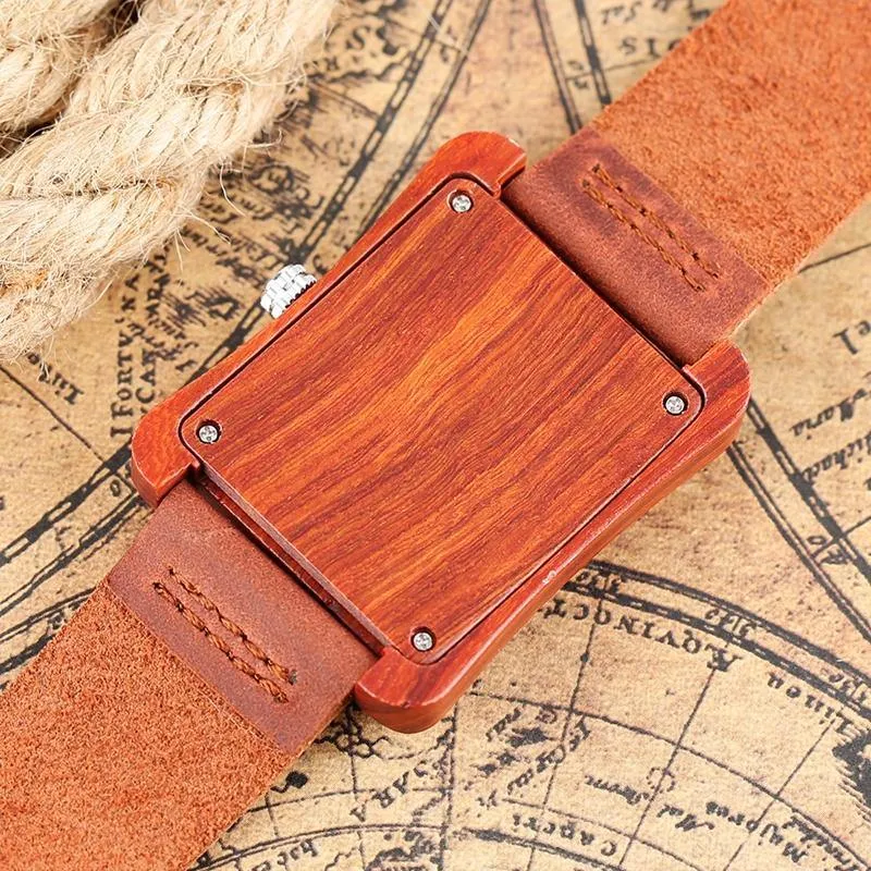 Handmade Genuine Leather Bamboo Watch