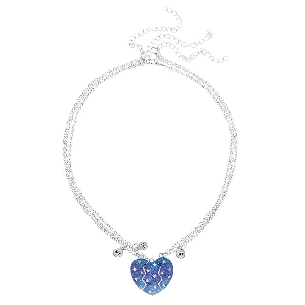 Heart Luminous Sequins Children BFF Necklaces