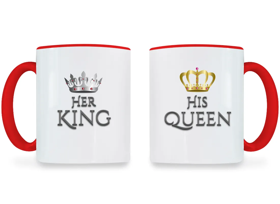 Her King & His Queen - Couple Coffee Mugs