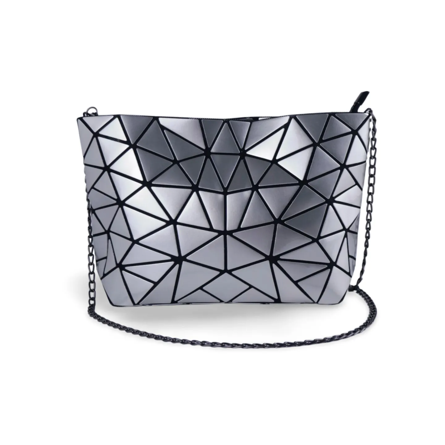 High-Quality Luminous Geometric Holographic Crossbody Bag With Chain for Women