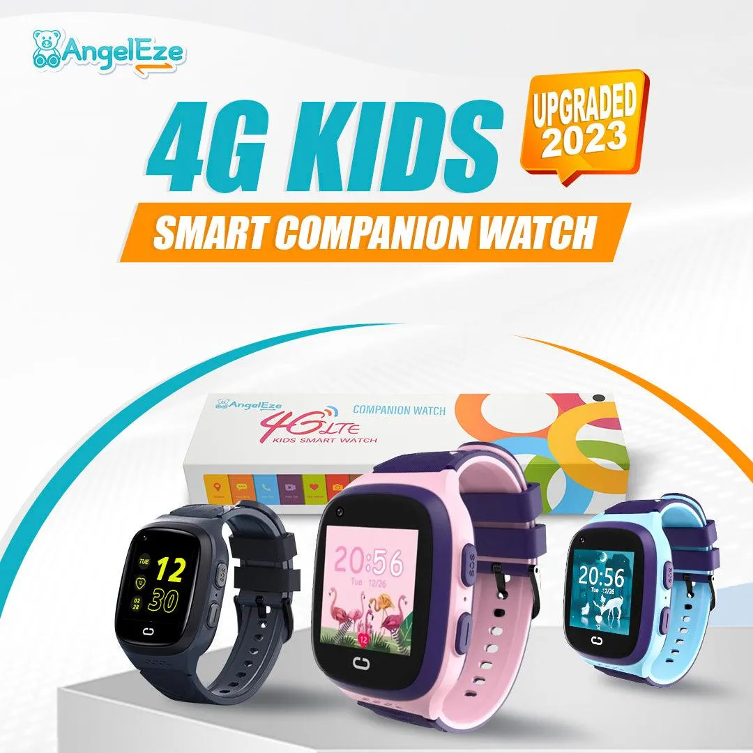 Kids 4G LTE Smart Companion Watch - GPS Location Tracking and Video Calling - IP65 Water Resistant Watch for Kids