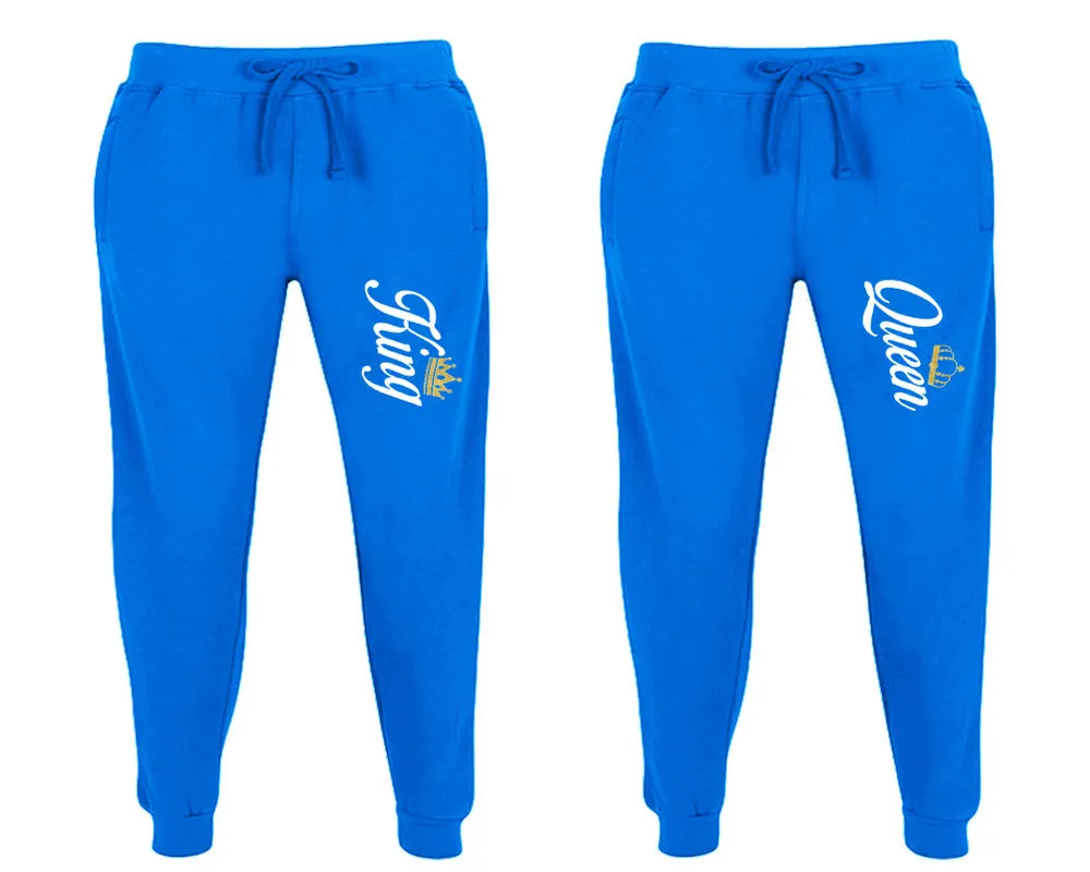 King Queen Couple Matching Jogger Pants,  Couple Designed Sweatpants