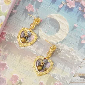 Lavender Heart Earrings