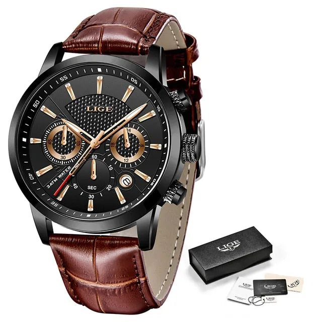 LIGE Top Brand Chronograph Waterproof Men's Watches