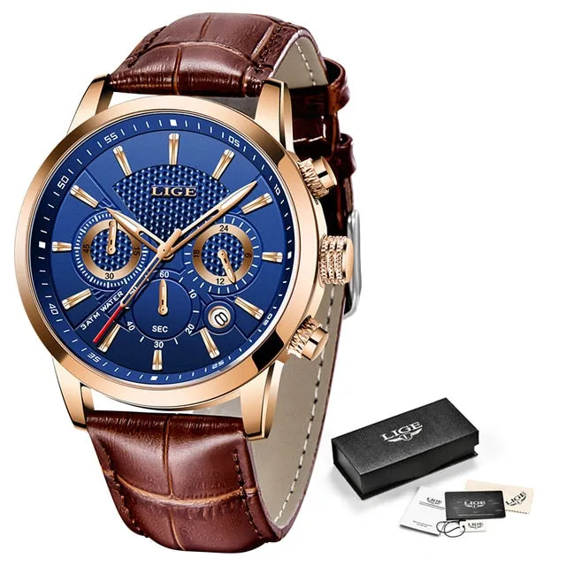 LIGE Top Brand Chronograph Waterproof Men's Watches