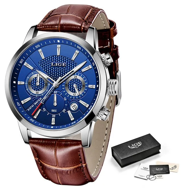 LIGE Top Brand Chronograph Waterproof Men's Watches