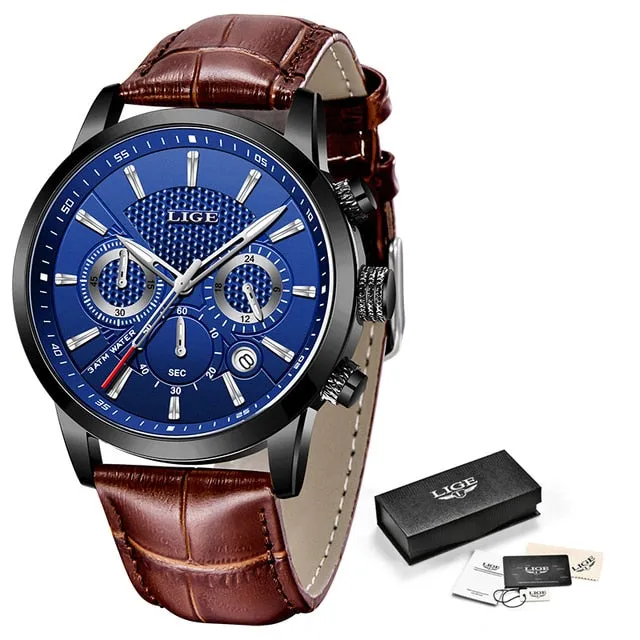 LIGE Top Brand Chronograph Waterproof Men's Watches