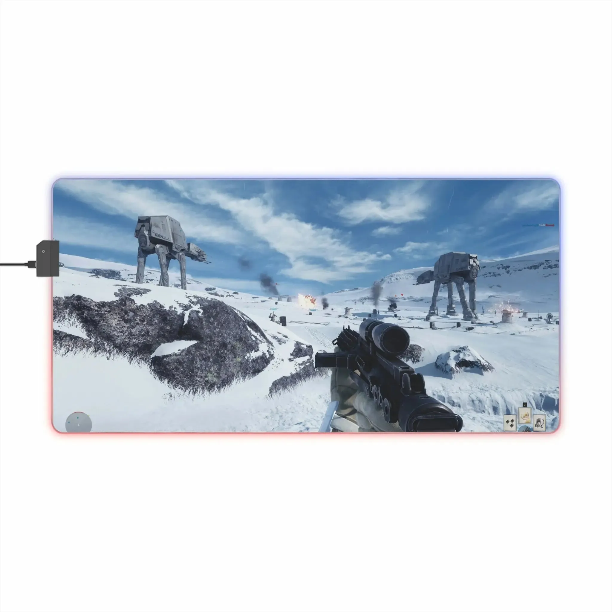 Luminous Battlefield: Multicolor LED Mouse Mat