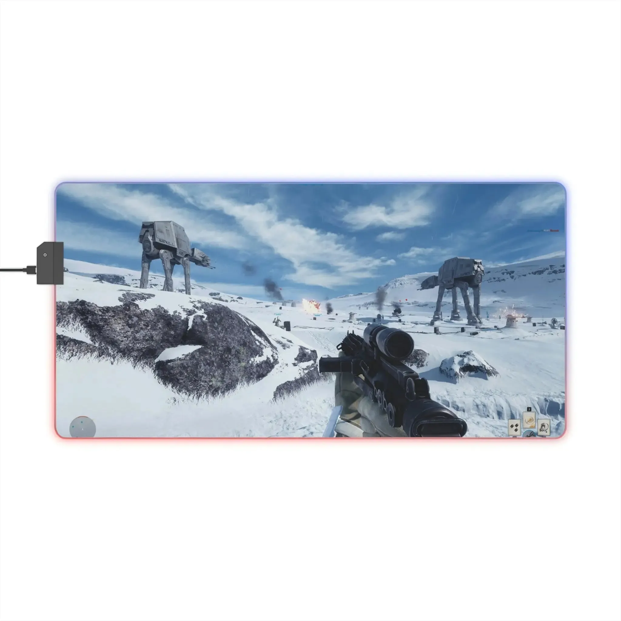 Luminous Battlefield: Multicolor LED Mouse Mat