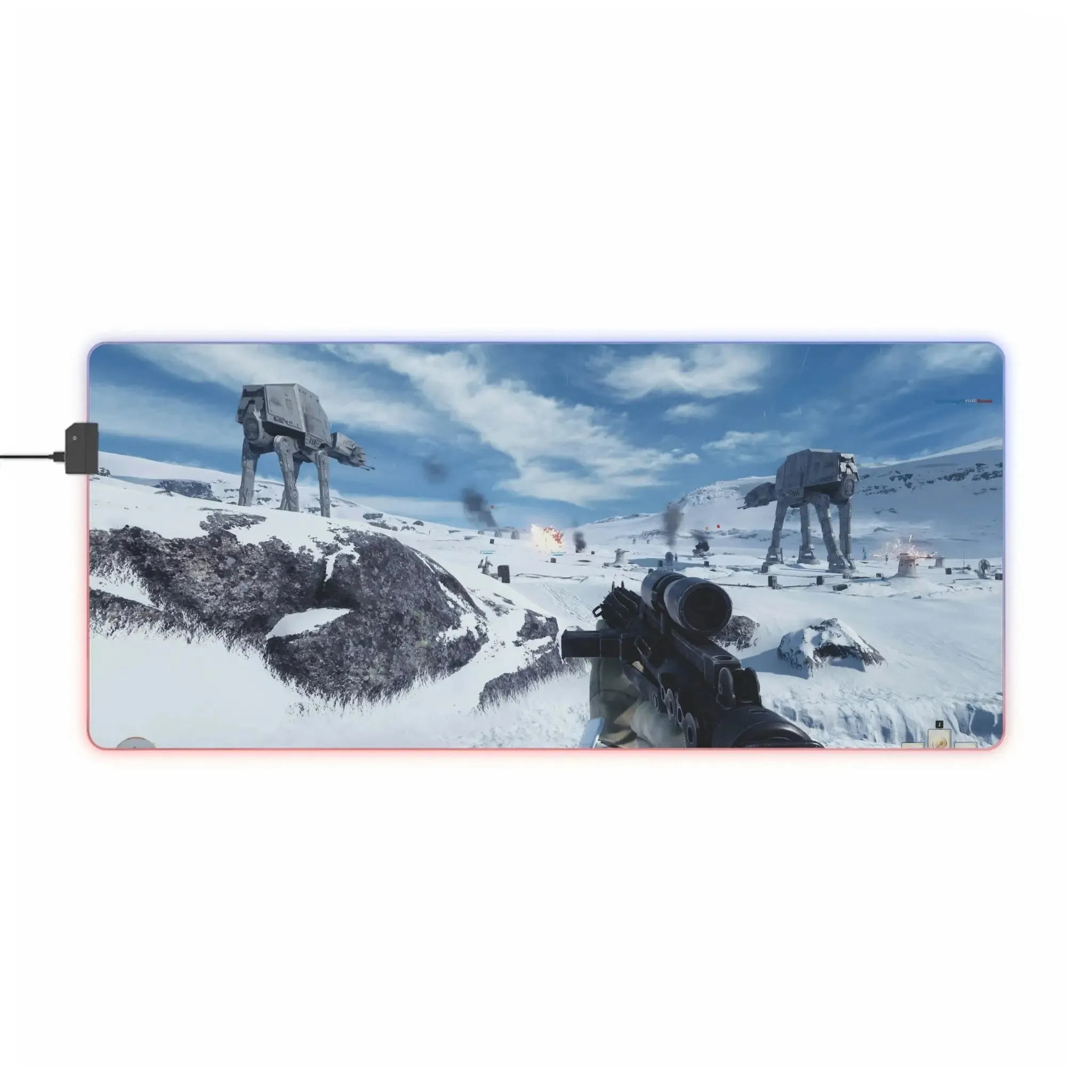 Luminous Battlefield: Multicolor LED Mouse Mat