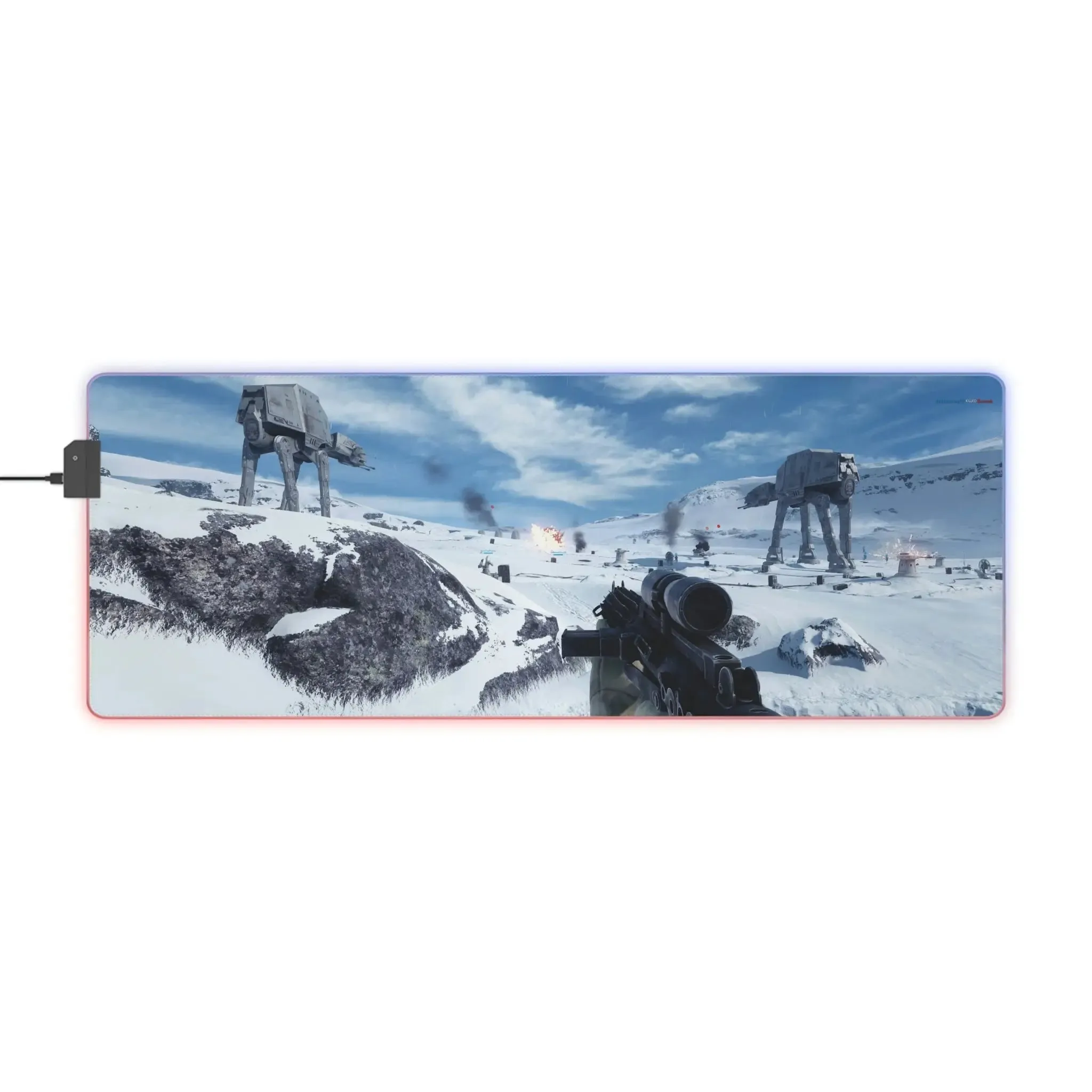 Luminous Battlefield: Multicolor LED Mouse Mat