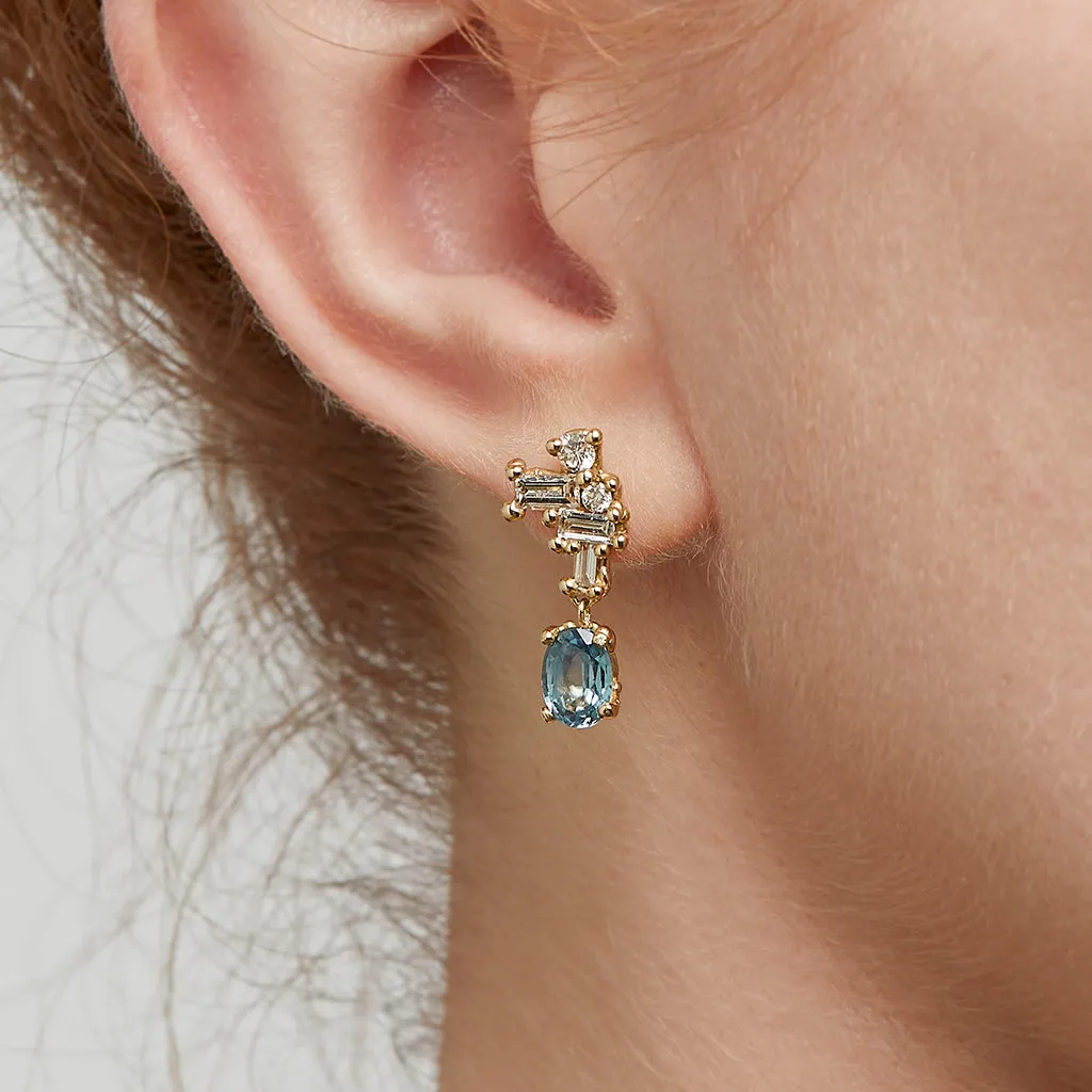 Luminous Diamond Cluster Drops with Blue Sapphires