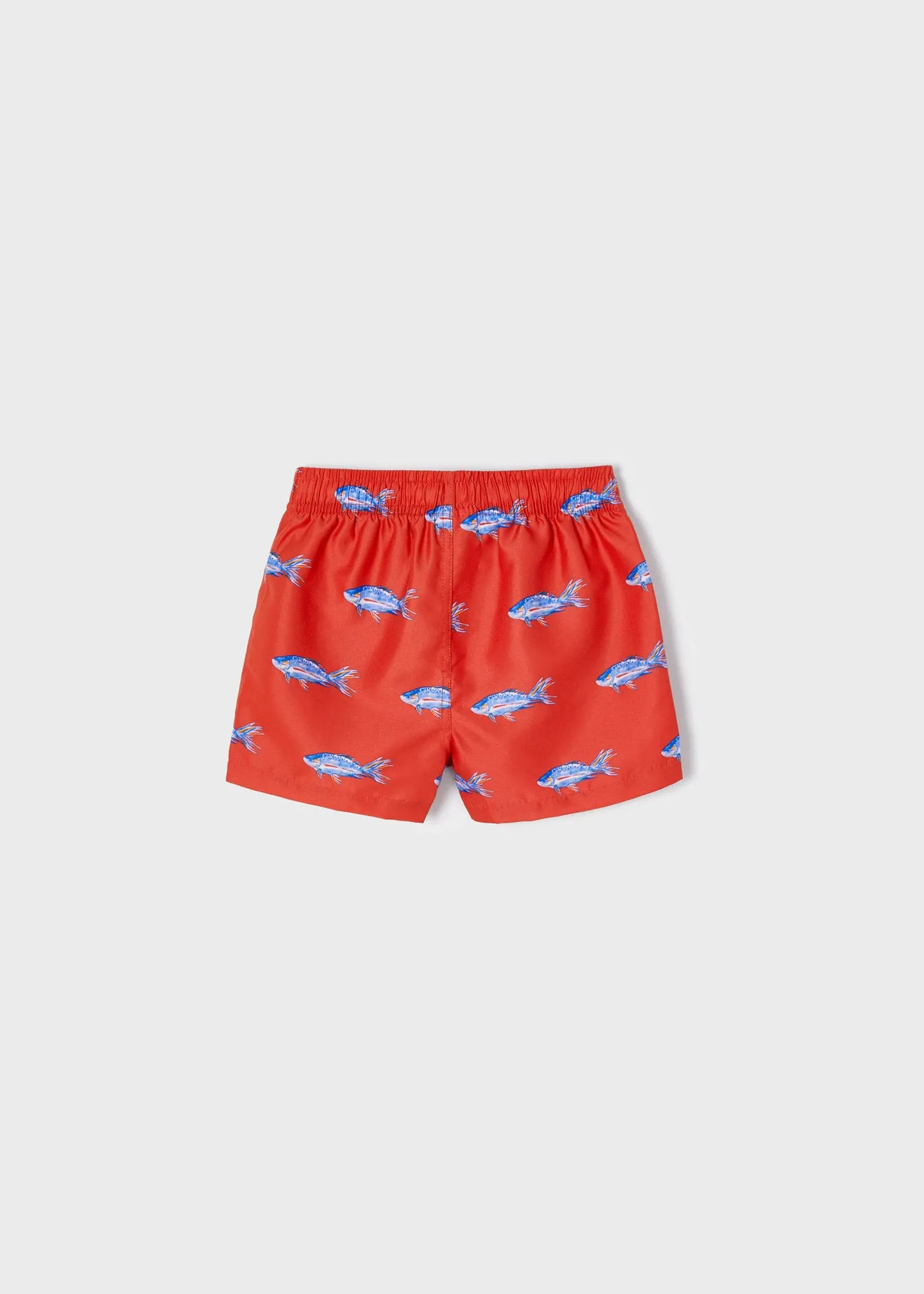 Mayoral Mini Swimming Shorts w/Fish Print_ Red 3664-27