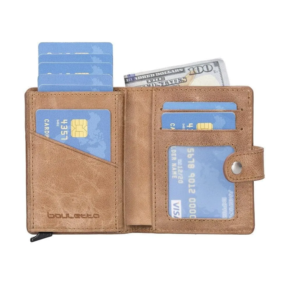 Palermo Zip Mechanical Leather Card Holder