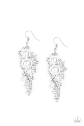 Paparazzi High End Elegance - White Earrings