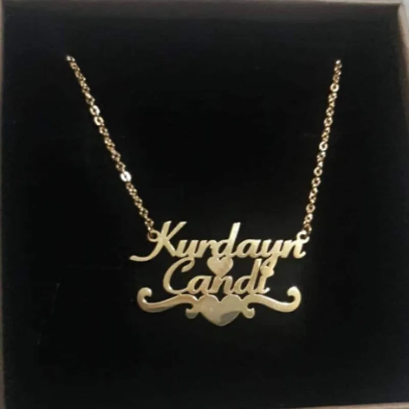 Personalized Couple Name Necklaces With Heart-Anniversary Gifts For Couples