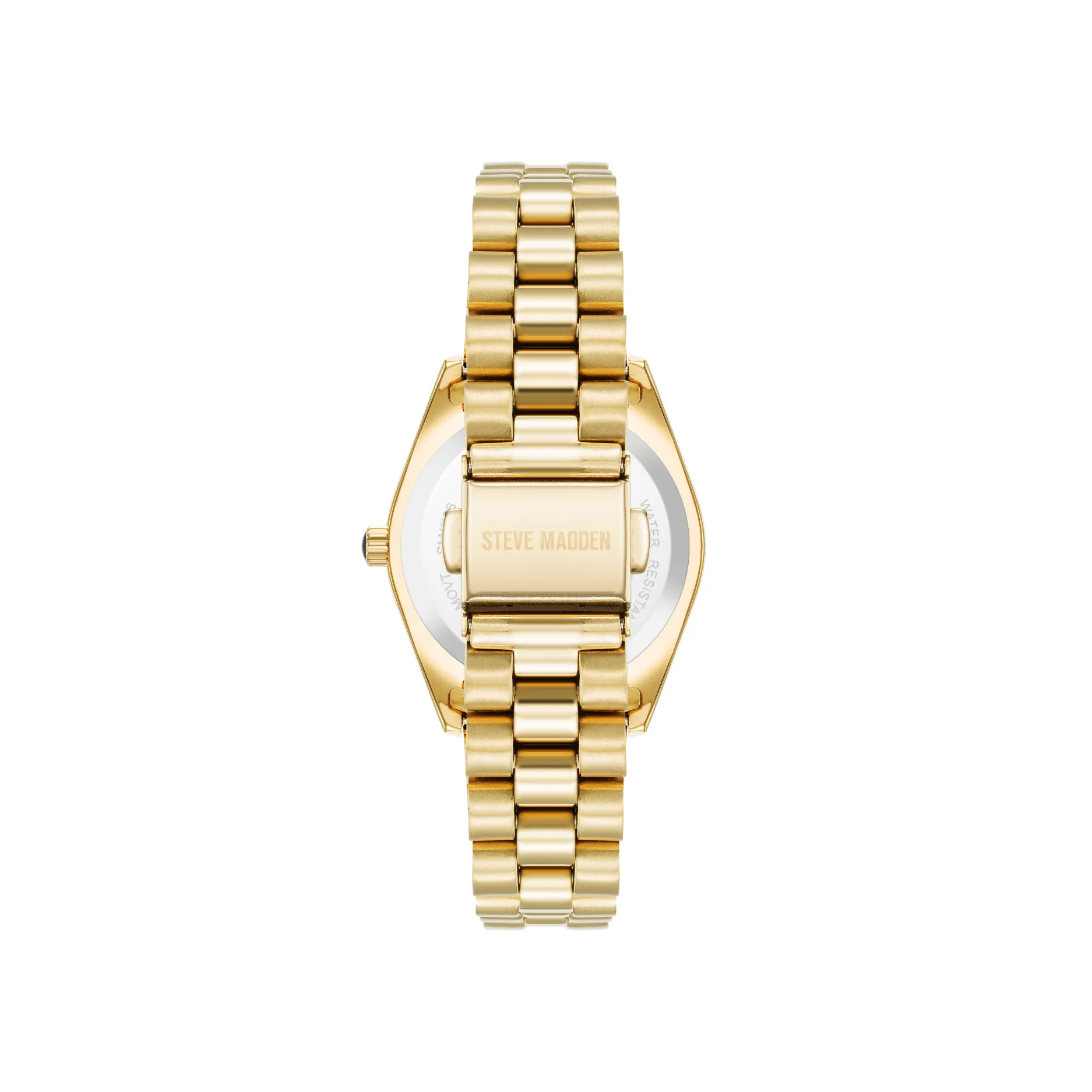 RHINESTONE-ACCENTED WATCH GOLD EMERALD