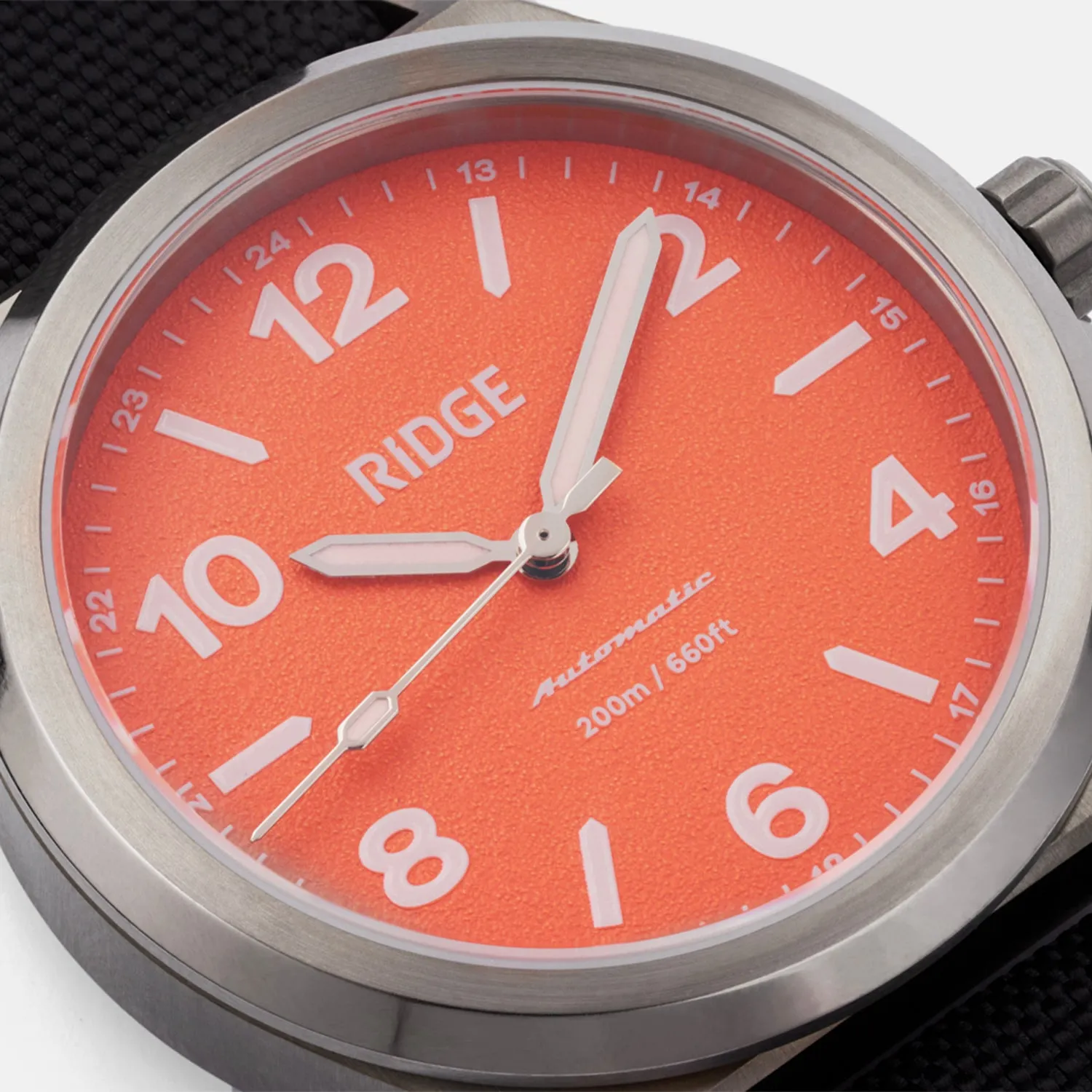 Ridge Titanium Field Watch 40mm - Basecamp Orange