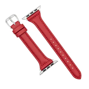 Slim Leather Strap in Red (Apple Watch)