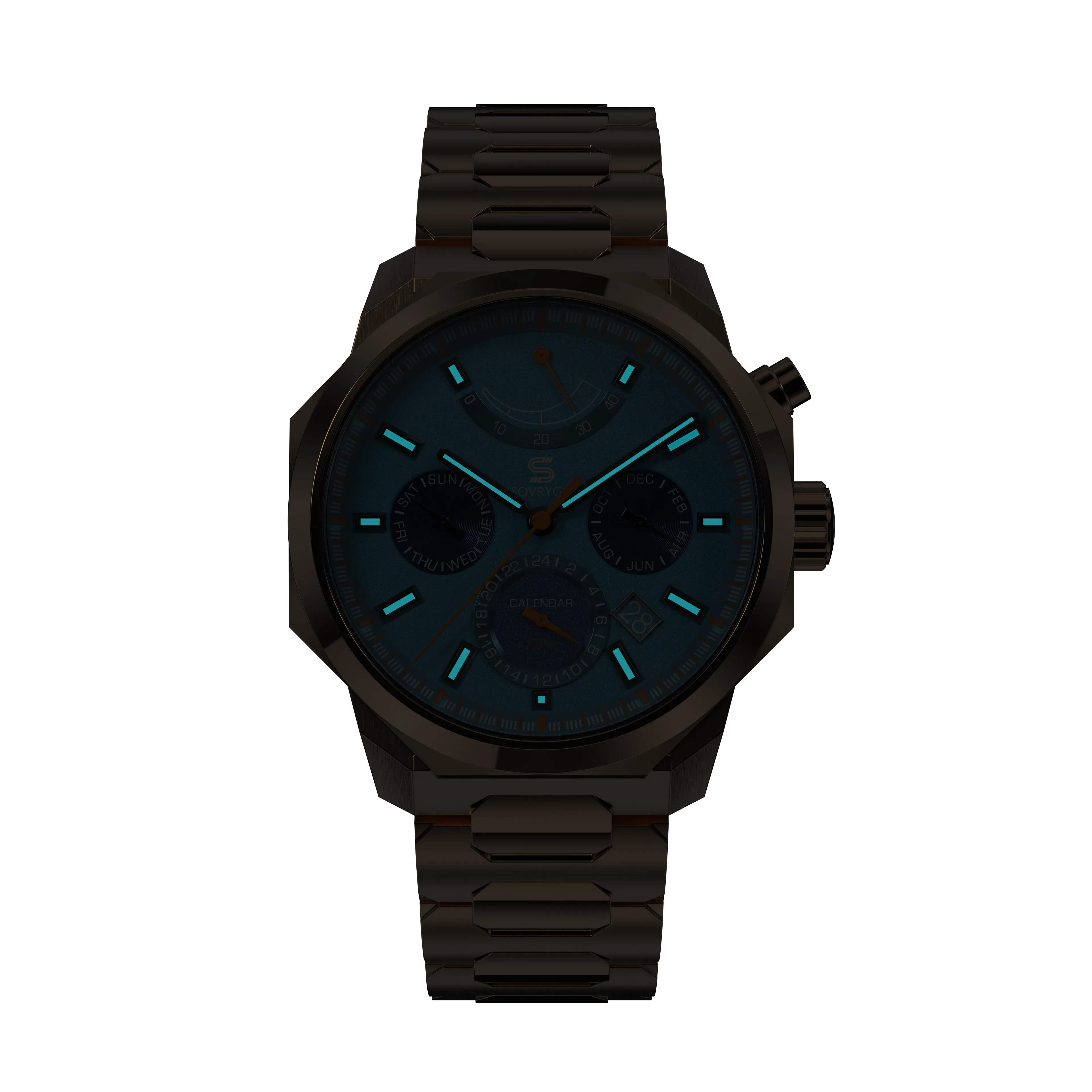 SOVRYGN Calendar Rose - Aqua Blue Watch