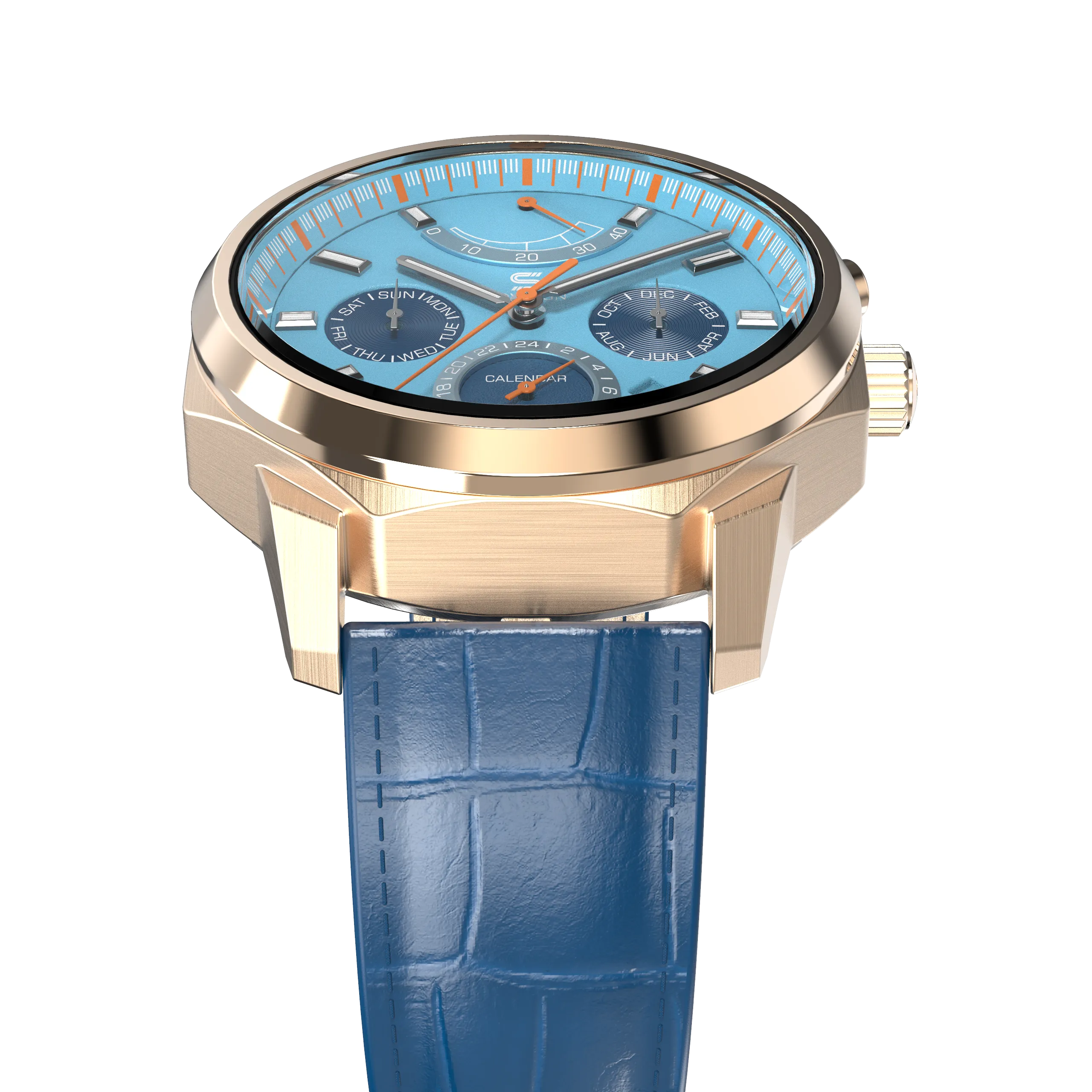 SOVRYGN Calendar Rose - Aqua Blue Watch