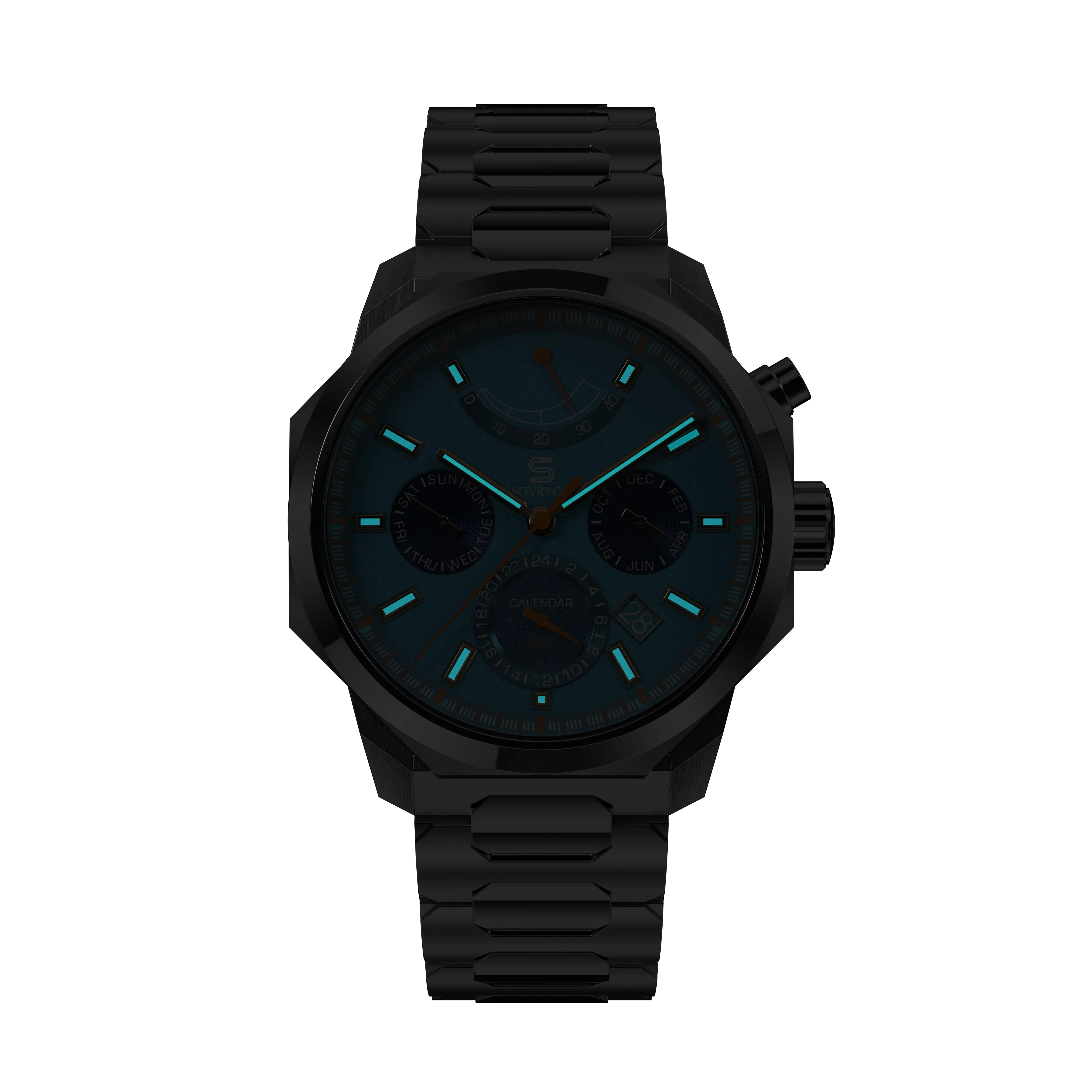 SOVRYGN Calendar Steel - Aqua Blue Watch