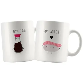 Soy Sauce And Sushi Matching Couple Mugs