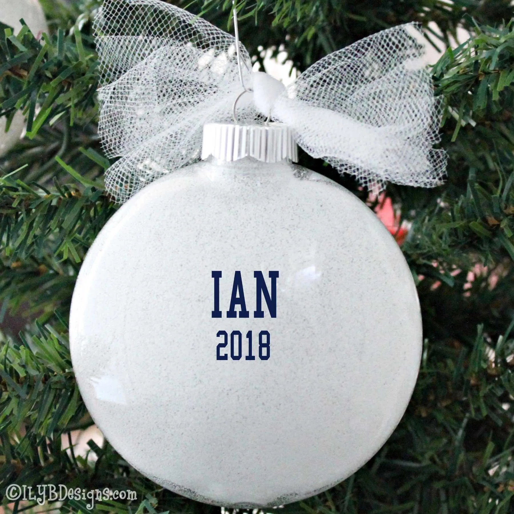 Swimming Christmas Ornament | Swim Team Sports Ornament | Personalized Glitter