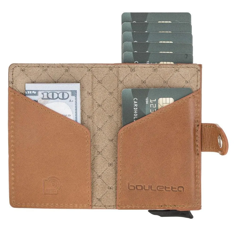 Terry Coin Leather Mechanical Card Holder