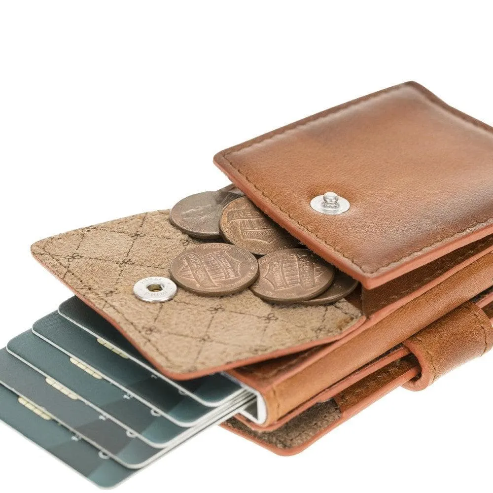 Terry Coin Leather Mechanical Card Holder