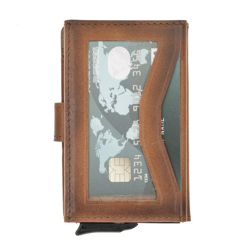 Terry Coin Leather Mechanical Card Holder