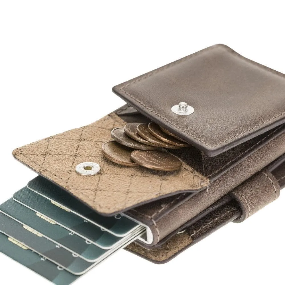 Terry Coin Leather Mechanical Card Holder