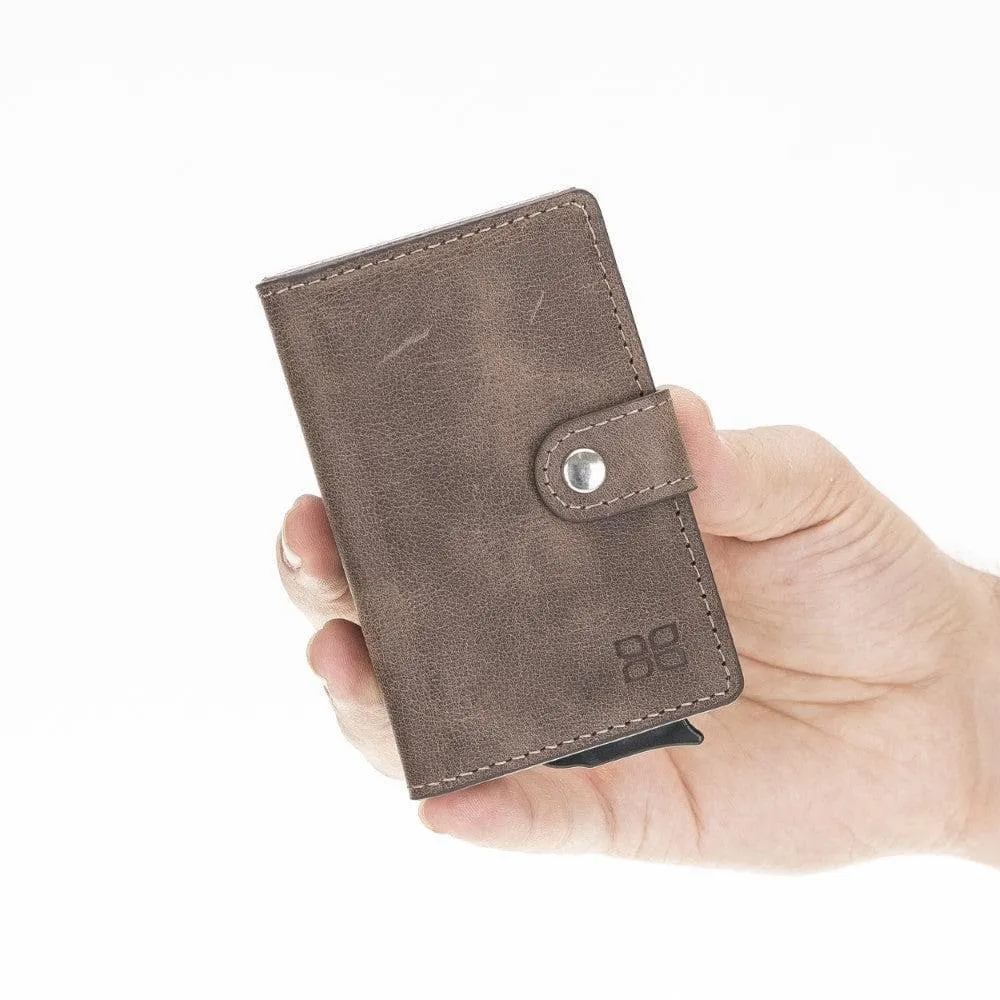 Terry Coin Leather Mechanical Card Holder