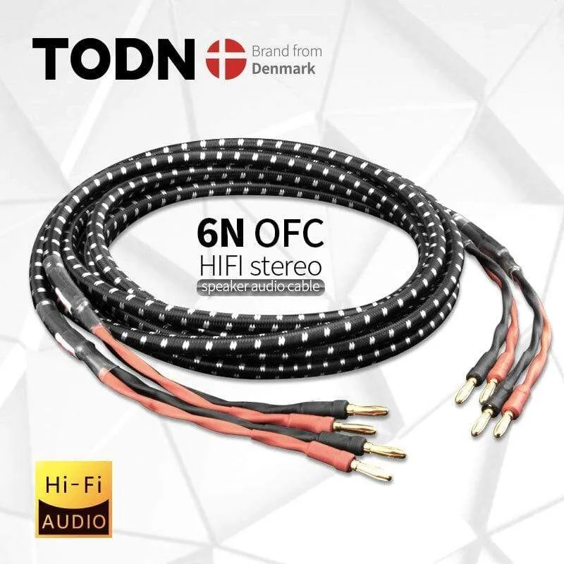 TODN HIFI speaker audio cable High-end stereo Amplifier cable High purity oxygen-free copper banana Gold-plated plug a pair