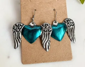 Wing heart earrings