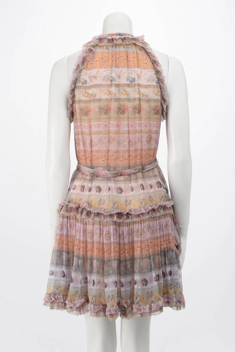 Zimmermann Multi-Colour Luminous Ribbon Swing Mini Dress 0