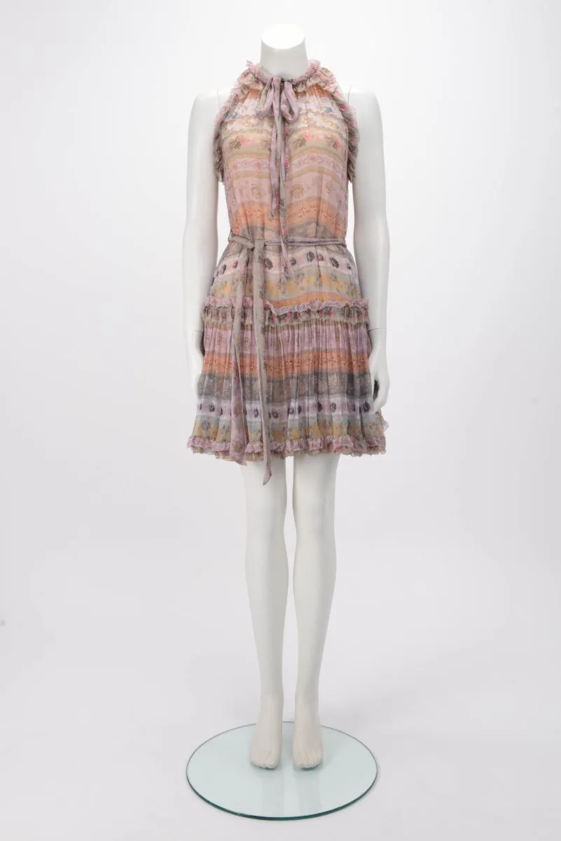 Zimmermann Multi-Colour Luminous Ribbon Swing Mini Dress 0