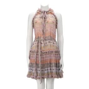 Zimmermann Multi-Colour Luminous Ribbon Swing Mini Dress 0